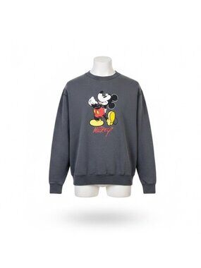 Disney Mickey Inc Mens Gray Graphic Sweatshirt Mickey Mouse Sz M